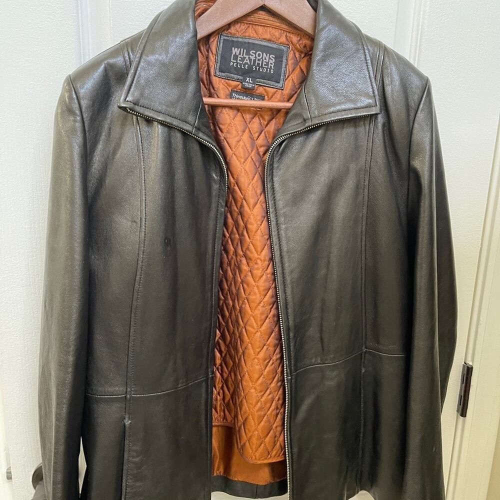 Wilsons black Leather Jacket Sz XL 14-16